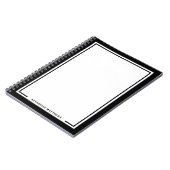 Carnet Monogramme Nom Noir Blanc (Côté gauche)