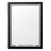 Carnet Monogramme Nom Noir Blanc (Devant)