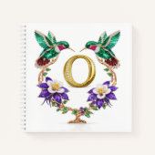 Carnet Monogramme O Initial Luxe Colibri Bijou (Devant)