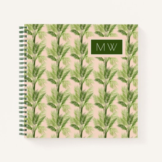 Carnet Monogramme | Oasis intérieure | Motif Palm Tree (Devant)