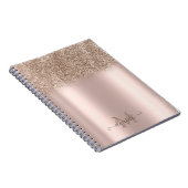 Carnet Monogramme ombré pailleté or rose (Côté Droit)