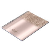 Carnet Monogramme ombré pailleté or rose (Côté gauche)