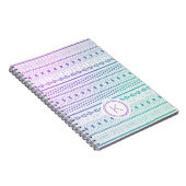 Carnet Monogramme Ombre violet bleu Boho (Côté Droit)