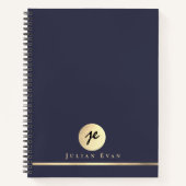 Carnet Monogramme or brillant Marine Blue Executive Spira (Devant)