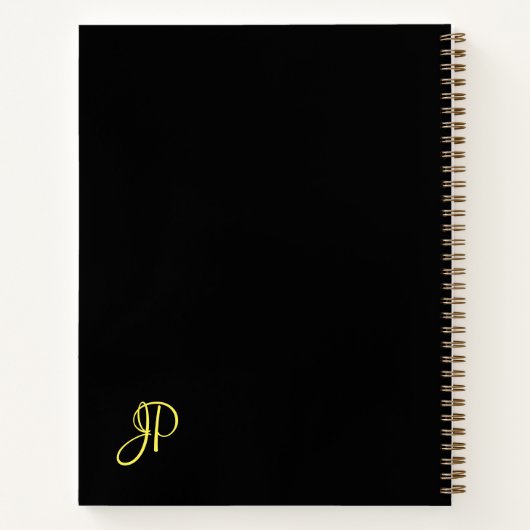 Carnet Monogramme Or Elegant Script Main Nom initial (Dos)