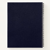 Carnet Monogramme or en cuir bleu simple (Dos)