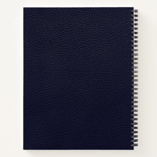 Carnet Monogramme or en cuir bleu simple (Dos)