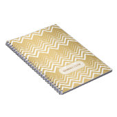 Carnet Monogramme Or Et Blanc Zigzag Chevron (Côté Droit)