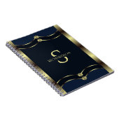 Carnet Monogramme Or et bleu marine Géométrique (Côté Droit)