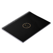 Carnet Monogramme Or Minimal sur NOIR (Côté gauche)