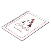 Carnet Monogramme Or Rose (Côté gauche)
