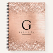 Carnet Monogramme or Rose chic (Devant)
