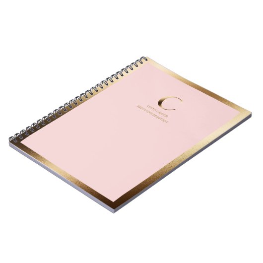 Carnet Monogramme or rose encadré (Côté gauche)