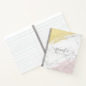 Carnet Monogramme or Rose fille Marbre personnalisé (Intérieur)