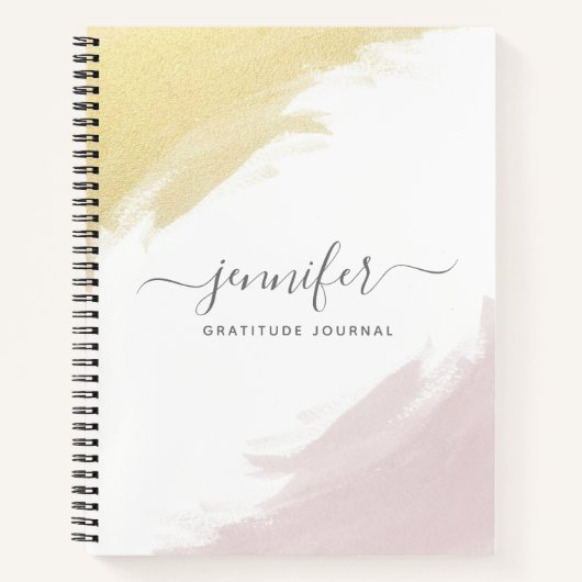 Carnet Monogramme or Rose fille personnalisée (Devant)