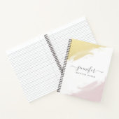 Carnet Monogramme or Rose fille personnalisée (Intérieur)