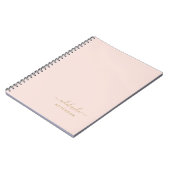 Carnet Monogramme or rose rose moderne Nom du script Simp (Côté gauche)