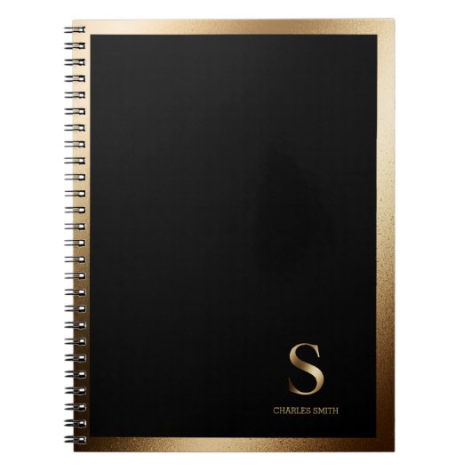 Carnet Monogramme or simple | Black (Devant)