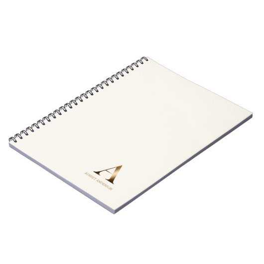 Carnet Monogramme or simple | Blanc ivoire (Côté gauche)