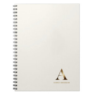 Carnet Monogramme or simple Blanc ivoire