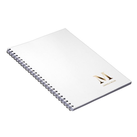 Carnet Monogramme or simple | BLANCHE (Côté Droit)