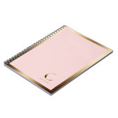 Carnet Monogramme or simple encadré | Rose (Côté gauche)