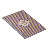 Carnet Monogramme or, violet, violet et roses (Côté Droit)