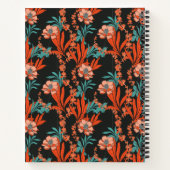 Carnet Monogramme | Orange Abstrait motif floral (Dos)
