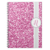 Carnet Monogramme Pailleté Rose (Devant)