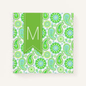 Carnet Monogramme Paisley Vert (Devant)