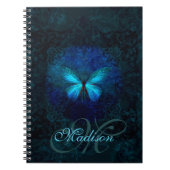 Carnet Monogramme Papillon Bleu (Devant)