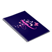 Carnet Monogramme Papillon bleu rose (Côté Droit)