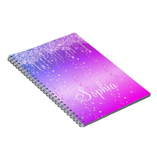 Carnet Monogramme Parties scintillant à séchage rose chau (Côté Droit)