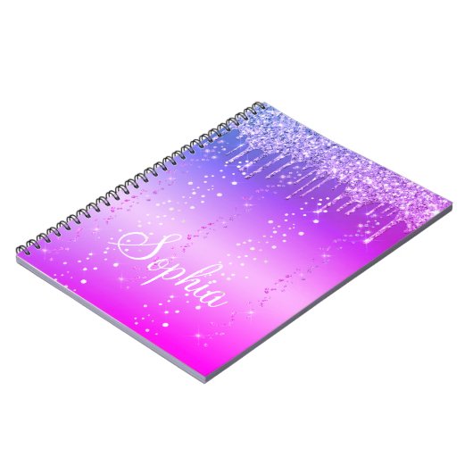 Carnet Monogramme Parties scintillant à séchage rose chau (Côté gauche)
