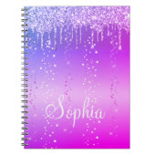 Carnet Monogramme Parties scintillant à séchage rose chau (Devant)
