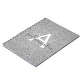Carnet Monogramme Parties scintillant Argent de lu (Côté gauche)