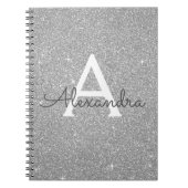 Carnet Monogramme Parties scintillant Argent de lu (Devant)