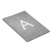 Carnet Monogramme Parties scintillant Argent de lu (Côté Droit)