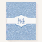 Carnet Monogramme Parties scintillant bleu ciel (Devant)