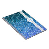 Carnet Monogramme Parties scintillant bleue (Côté Droit)