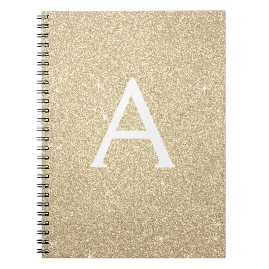 Carnet Monogramme Parties scintillant Or de luxe (Devant)