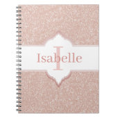 Carnet Monogramme Parties scintillant rose (Devant)