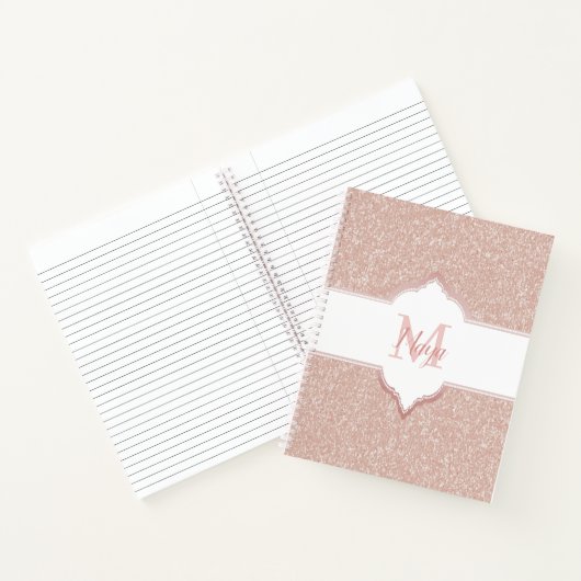 Carnet Monogramme Parties scintillant rose (Intérieur)