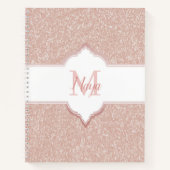 Carnet Monogramme Parties scintillant rose (Devant)