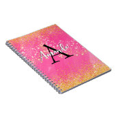Carnet Monogramme Parties scintillant rose chaud Ajouter  (Côté Droit)
