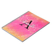 Carnet Monogramme Parties scintillant rose chaud Ajouter  (Côté gauche)