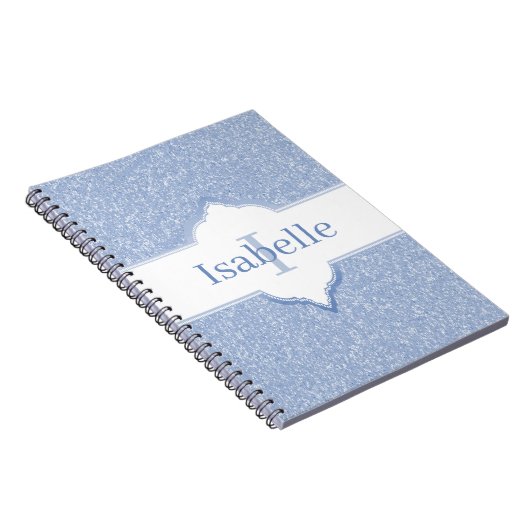 Carnet Monogramme Parties scintillant Sky Blue (Côté Droit)
