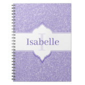 Carnet Monogramme Parties scintillant violet (Devant)