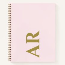 Monogramme Pastel Rose Or Initiales Minimaliste Ch