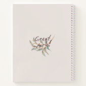 Carnet Monogramme Peint à la main plante Aquarelle élégan (Dos)